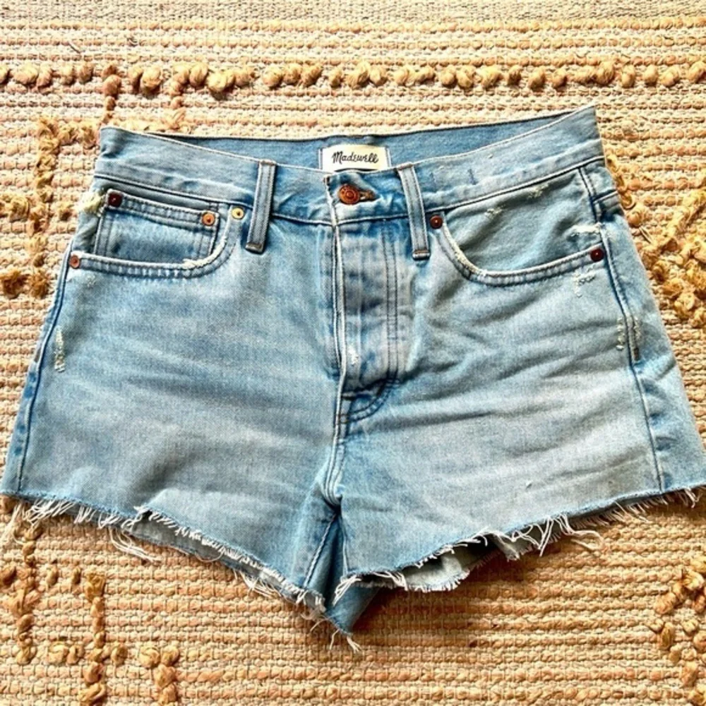 Madewell Blue Jean Shorts Distressed Summer Style